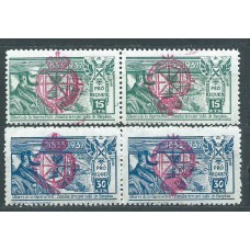 Requetes Galvez 15/16 ** Mnh Parejas Horizontales con Escudo de Navarra en Rojo 1 sello sobrecarga invertida