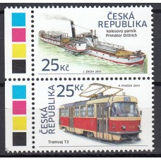 Chequia - Correo 2015 Yvert 780/1 ** Mnh  Barcos y trenes