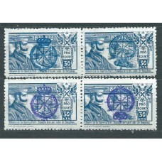 Requetes Galvez 16 ** Mnh Parejas con escudo Real de Navarra en azul y violeta 1 sello sobrecarga invertida