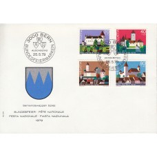 Suiza Sobre Primer Dia FDC Yvert 1086/9 Castillos 1979