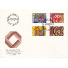 Suiza Sobre Primer Dia FDC Yvert 1135/38 Efemérides 1981