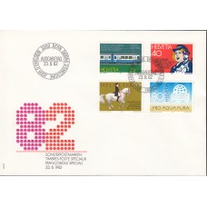 Suiza Sobre Primer Dia FDC Yvert 1161/64 Efemérides 1982