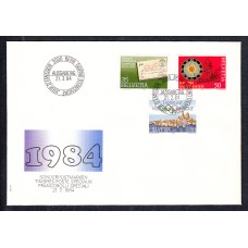 Suiza Sobre Primer Dia FDC Yvert 1196/98 Efemerides 1984