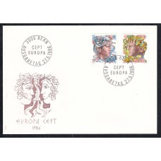 Suiza Sobre Primer Dia FDC Yvert 1244/45 Europa CEPT 1986