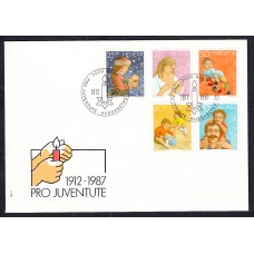 Suiza Sobre Primer Dia FDC Yvert 1288/92 Pro Juventud 1987