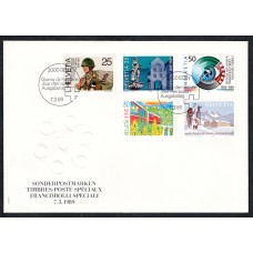 Suiza Sobre Primer Dia FDC Yvert 1314/18 Efemerides 1989