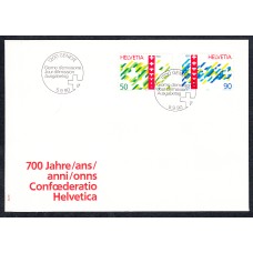 Suiza Sobre Primer Dia FDC Yvert 1353/4 Confederacion Suiza 1990