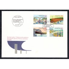 Suiza Sobre Primer Dia FDC Yvert 1378/81 Puentes Arquitectura 1991