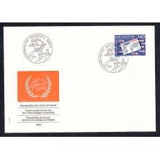 Suiza Sobre Primer Dia FDC Yvert 467 Servicio UPU 1989