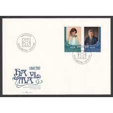 Liechtenstein Sobre Primer Dia FDC Yvert 738/9 Realeza 1982