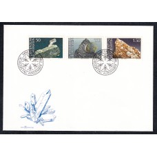 Liechtenstein Sobre Primer Dia FDC Yvert 922/4 Minerales 1989