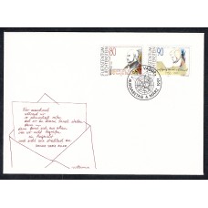 Liechtenstein Sobre Primer Dia FDC Yvert 954/55  Escritores 1991