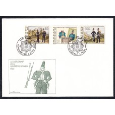 Liechtenstein Sobre Primer Dia FDC Yvert 961/3 Trajes Militares 1991