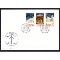 Liechtenstein Sobre Primer Dia FDC Yvert 991/3 Navidad 1992