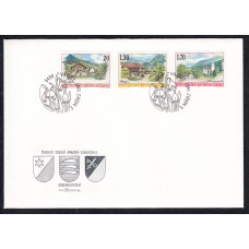 Liechtenstein Sobre Primer Dia FDC Yvert 1089/91 Personajes 1997