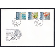 Liechtenstein Sobre Primer Dia FDC Yvert 1103/5 Deportes Invierno 1997