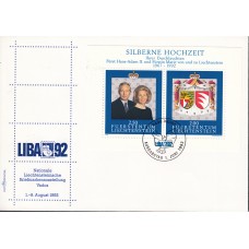 Liechtenstein Sobre Primer Dia FDC Yvert Hb 17 Realeza 1992