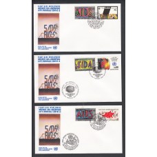 Naciones Unidas - Sobre Primer Dia FDC Yvert 570/1 188/9 104/5 - 1990