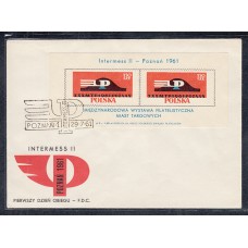 Polonia Sobre Primer Dia FDC Yvert Hoja Hb 27 Intermess II Poznan 1961