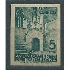 Barcelona Correo 1938 Edifil 20s ** Mnh sin dentar Puerta Gótica del Ayuntamiento