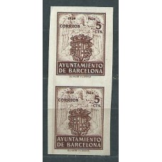 Barcelona Correo 1944 Edifil 55s **/* Mnh /Mh Bonita Pareja sin dentar