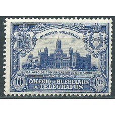 España Huérfanos de Telégrafos 1928 Edifil 1 ** Mnh