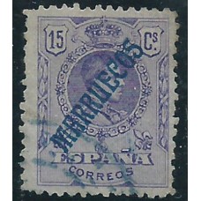 Marruecos Variedades 1914 Edifil 33hcc usado -Sobrecarga azul