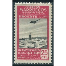 Marruecos Sueltos 1949 Edifil 324 ** Mnh Pequeñas Manchas del Tiempo