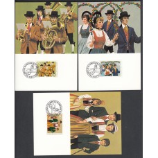 Liechtenstein Tarjetas Maximas Yvert 695/97 mk 15 - bailes - 1980