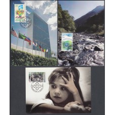 Liechtenstein Tarjetas Maximas Yvert 1046/48 mk 131 - cruz roja 1995