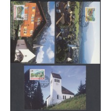 Liechtenstein Tarjetas Maximas Yvert 1089/91 mk 149 - arquitectura vaduz