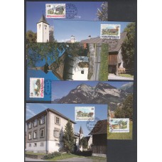 Liechtenstein Tarjetas Maximas Yvert 1170/74 mk 179 - arquitectura Schaan