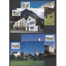 Liechtenstein Tarjetas Maximas Yvert 1203/06 mk 192 - arquitectura