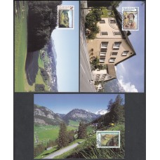 Liechtenstein Tarjetas Maximas Yvert 1227/29 mk 202 - arquitectura