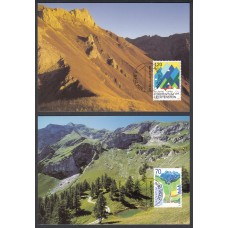 Liechtenstein Tarjetas Maximas Yvert 1230/31 mk 203 - paisajes