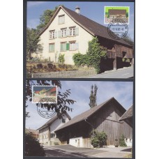 Liechtenstein Tarjetas Maximas Yvert 1234/35 mk 206 - arquitectura