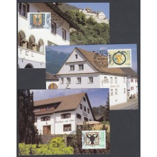 Liechtenstein Tarjetas Maximas Yvert 1248/50 mk 212 - arquitectura