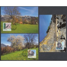 Liechtenstein Tarjetas Maximas Yvert 1305/07 mk 235 - minerales