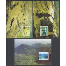 Liechtenstein Tarjetas Maximas Yvert 1338/40 mk 250 - paisajes