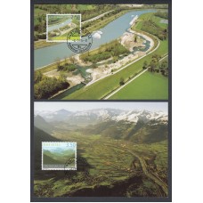 Liechtenstein Tarjetas Maximas Yvert 1344/45 mk 254 - paisajes