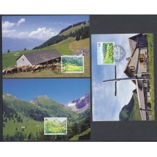 Liechtenstein Tarjetas Maximas Yvert 1358/60 mk 260 - paisajes