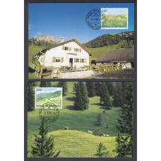 Liechtenstein Tarjetas Maximas Yvert 1414/15 mk 284 - arquitectura