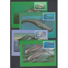 Tailandia Tarjetas Máximas Yvert 1828A/1828C - animales marinos