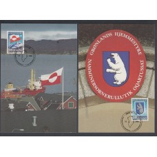 Groenlandia Tarjetas Máximas Yvert 183/184 - bandera