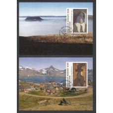 Groenlandia Tarjetas Máximas Yvert 290/91 - paisajes