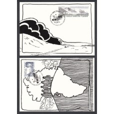  Groenlandia Tarjetas Máximas Yvert 375/76 - dibujos de paisajes