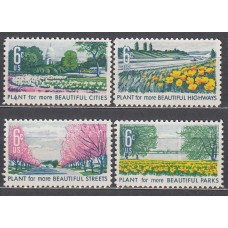 Estados Unidos - Correo 1969 Yvert 868/71 ** Mnh  Flora Cortados