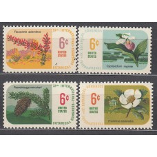 Estados Unidos - Correo 1969 Yvert 879/82 ** Mnh  Flora Cortados