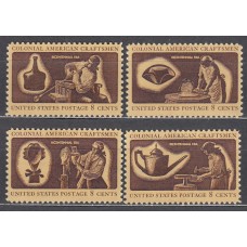 Estados Unidos - Correo 1972 Yvert 955/8 ** Mnh cortados -  Artesanía