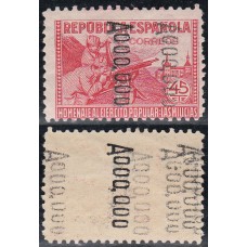 España Variedades 1938 Edifil 795N ** Mnh numeración A.000.000 Multiples numeraciones Adverso y reverso